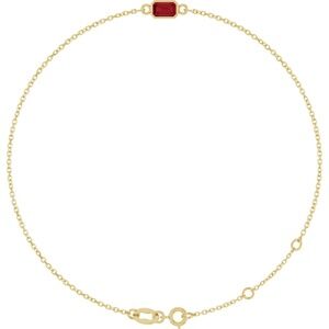 14K Yellow Gold Lab-Grown Ruby 6 1/2-7 1/2" Bracelet